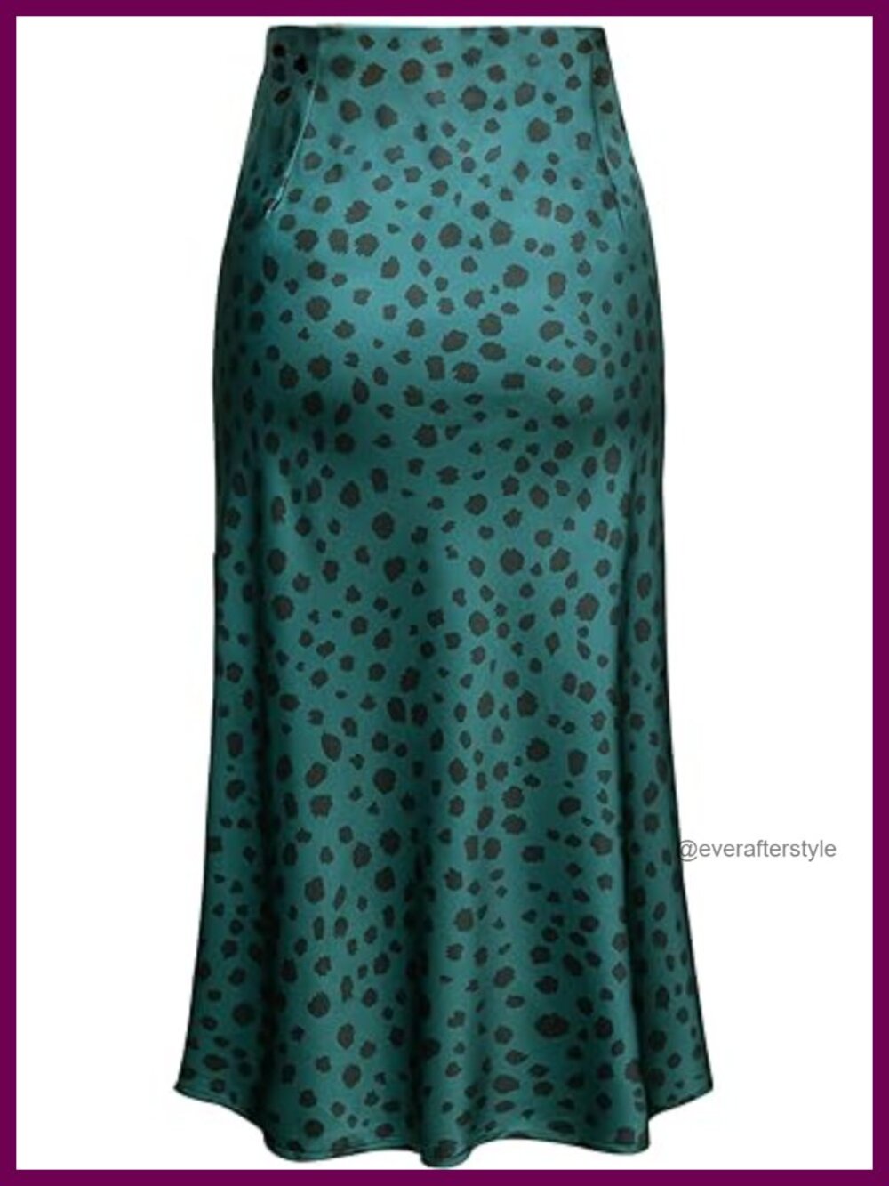 Silk Satin Leopard Print High Waist A-Line Midi Skirt Summer - Picture 3 of 5
